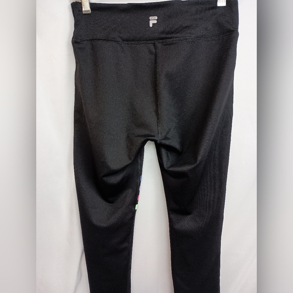 FILA Black and Pink Athletic Striped Sporty Athleisure Leggings Size M - Picture 4 of 5